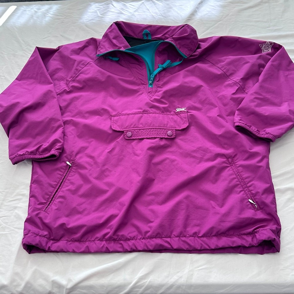 Serac Vintage 80s Women's Ski
Pullover Winter Sports Jacket Sz 10 teal magenta‎